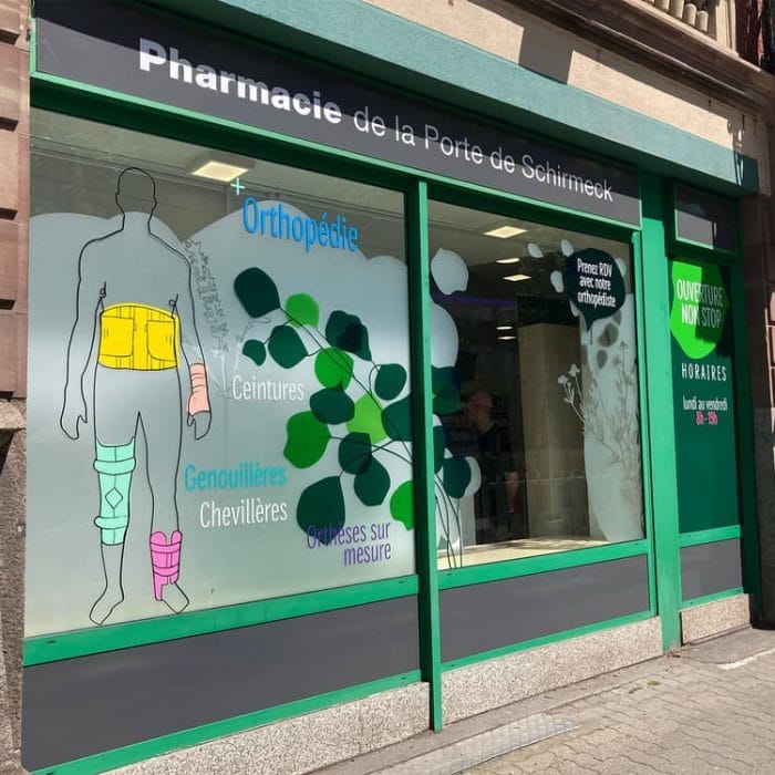 vitrophanie design mural pharmacie strasbourg
