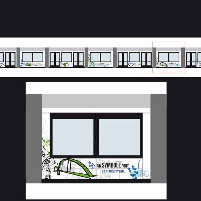 gaïté tram strasbourg vitrophanie